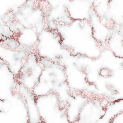 Behang Rose goud op een marmeren textuur