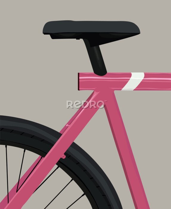 Poster Roze fiets