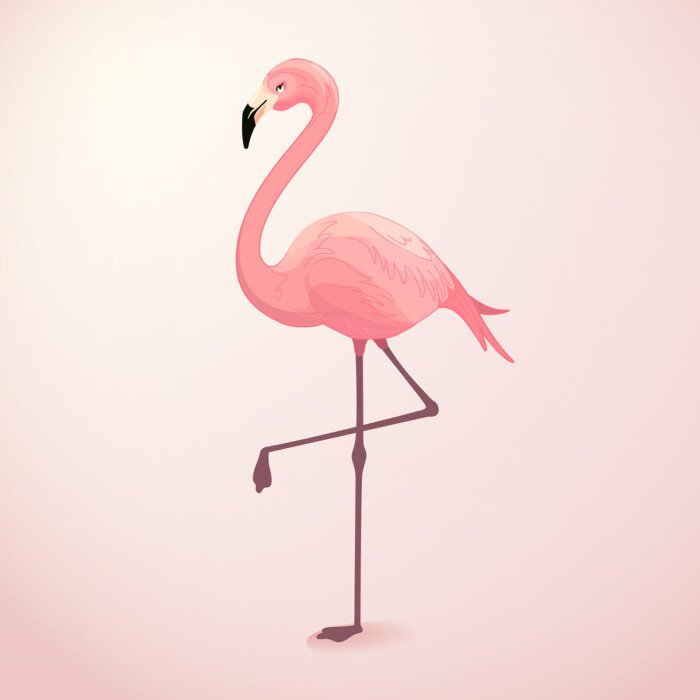 Poster Roze flamingo op een pastelkleurige achtergrond