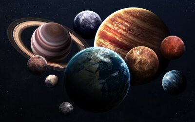 Ruimte gevuld met planeten