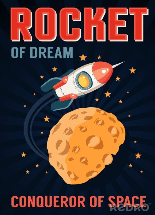 Poster Ruimtevaartuig in de Melkweg
