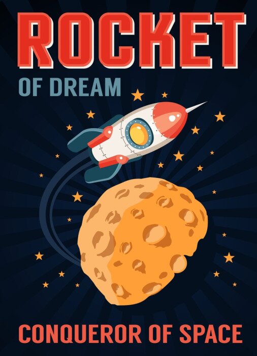 Poster Ruimtevaartuig in de Melkweg