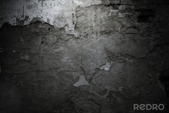 Poster Rustieke muur in een donkere kleur