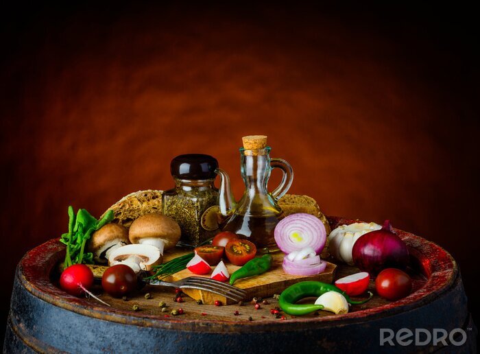 Poster Rustieke vegetarisch voedsel