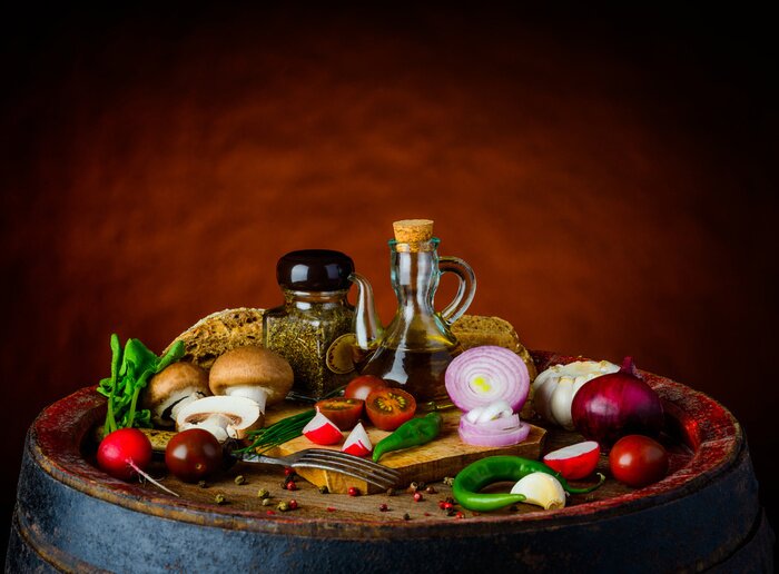 Poster Rustieke vegetarisch voedsel