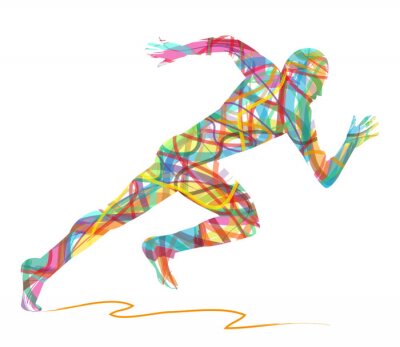 Poster Sagoma astratta di uomo che corre
