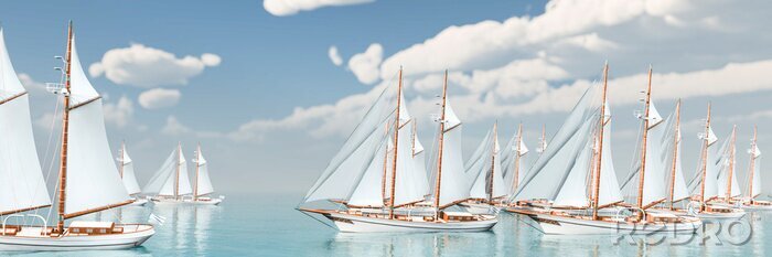 Poster sailboat sailing in the sea