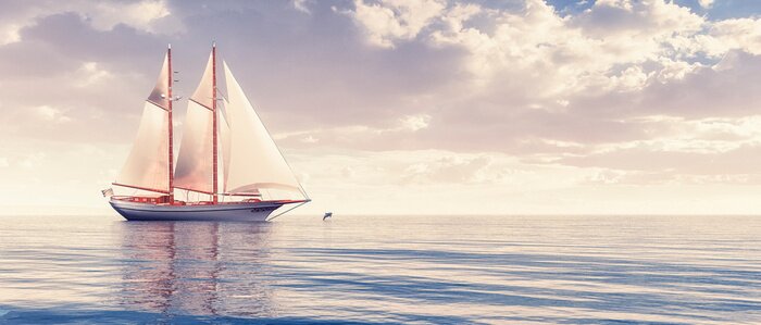 Poster Sailboat sailing in the sea