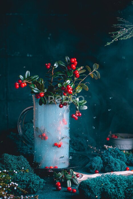 Poster Samenstelling met rode bessen