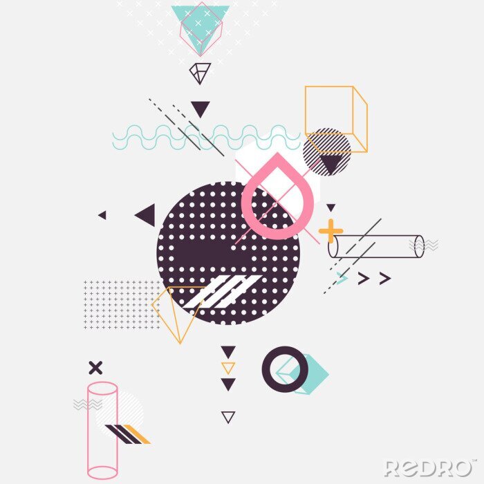 Poster Samenstelling van geometrische figuren