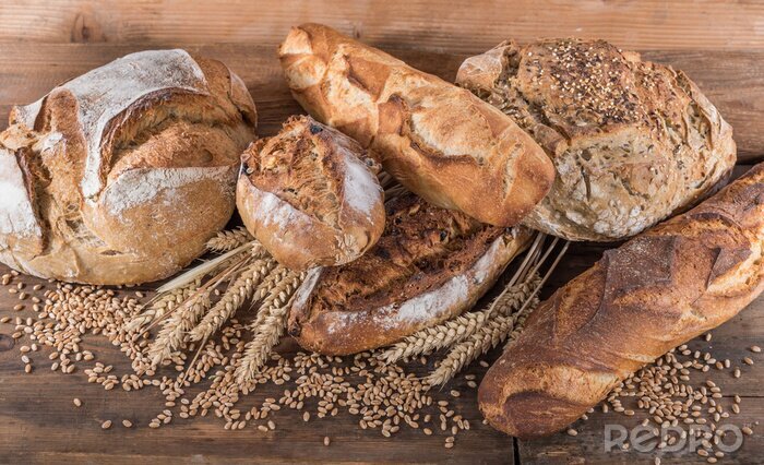 Poster Samenstelling van verschillende soorten brood