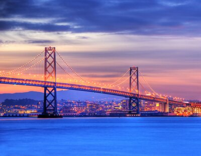 Poster San Francisco en Bay Bridge-architectuur