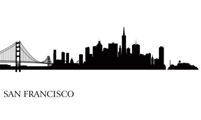 San Francisco skyline silhouet achtergrond