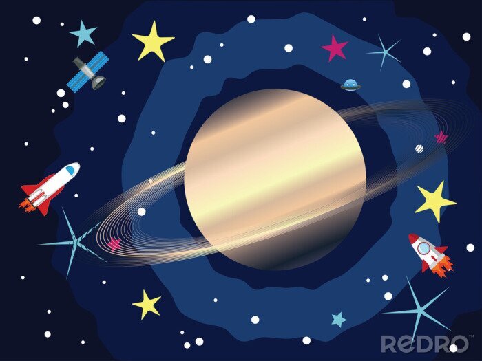 Poster Saturnus in de ruimte