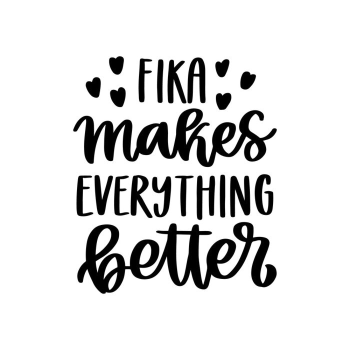 Poster Scandi fika typografie