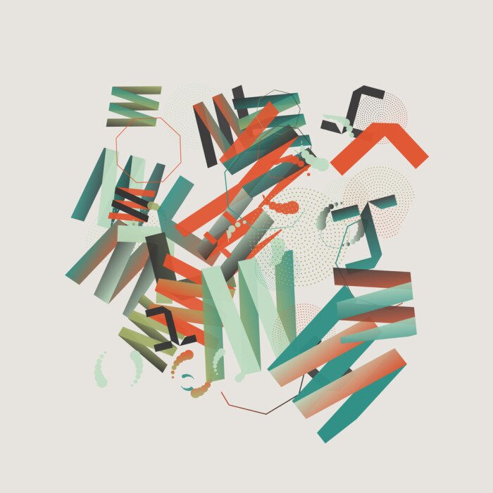 Poster Scandinavische geometrische abstractie in kleuren