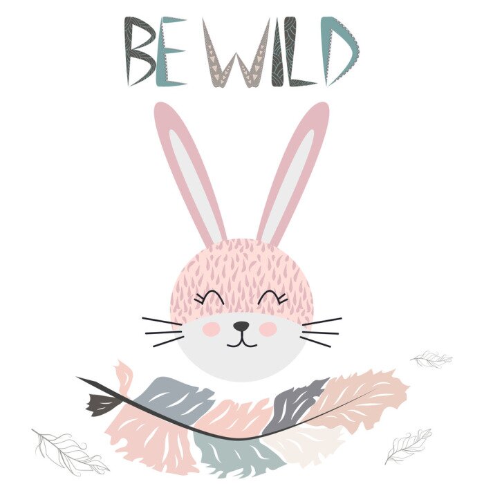 Poster Scandinavische konijnenstijl