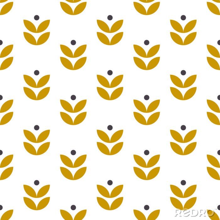 Poster Scandinavische stijl abstracte bladeren