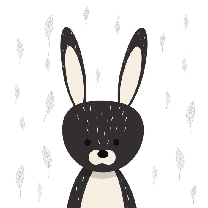 Poster Schattig haasje in Scandinavische stijl