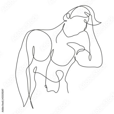 Poster Schets van een mannelijk silhouet