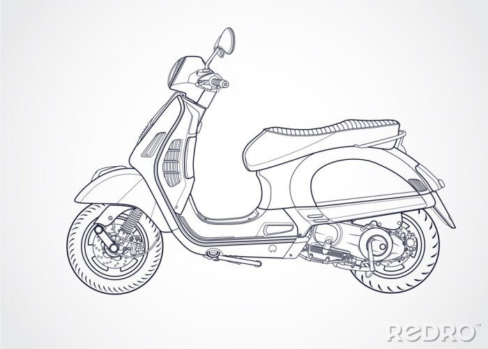 Poster scooter vector