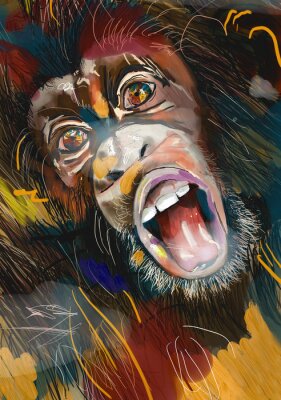 Poster screaming monkey