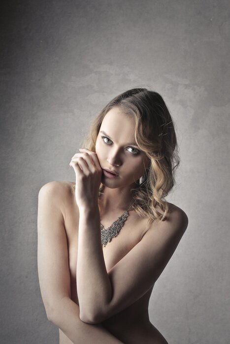 Poster Sensuele blonde vrouw