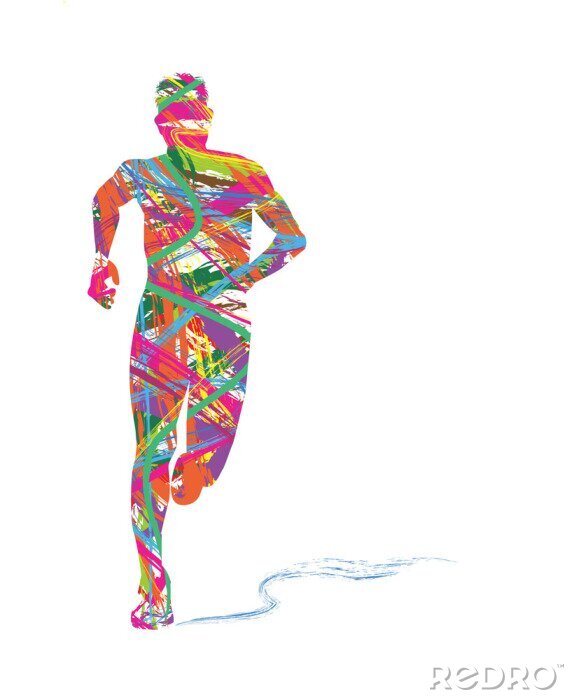 Poster silhouette astratta di uomo che corre