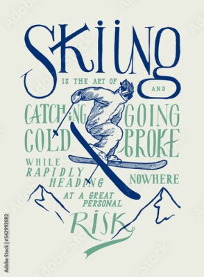 Poster Skiën typografie