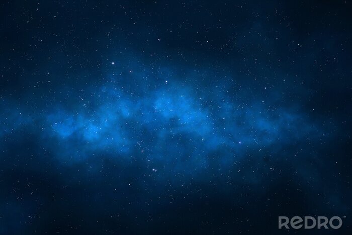 Poster Sky Night - Universe gevuld met sterren, nevel en de melkweg