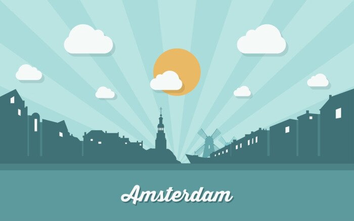 Poster Skyline-Grafik von Amsterdam