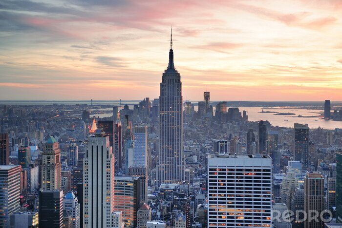 Poster Skyline van de stad met het Empire State Building