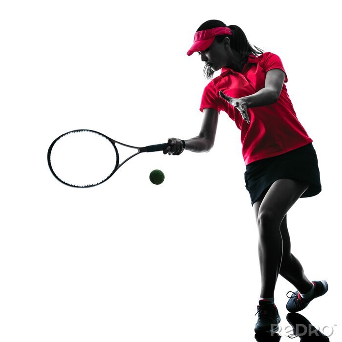Poster Slank silhouet van een tennisser