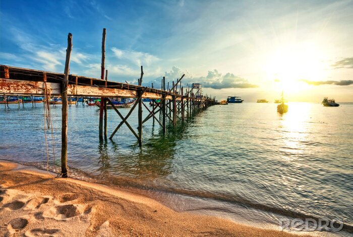 Poster Smalle pier 's avonds