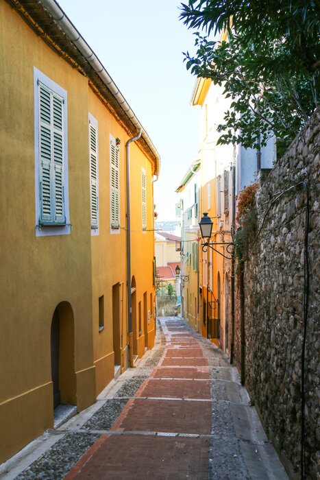 Poster Smalle straat in de stad