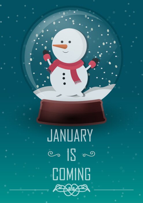 Poster Sneeuwpop in een sneeuwbol