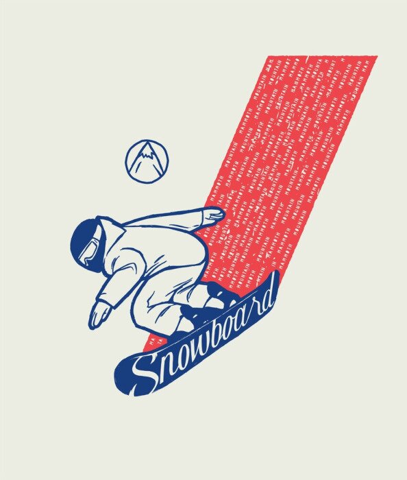 Poster Snowboarden in de lucht