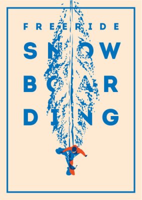 Poster Snowboardillustratie