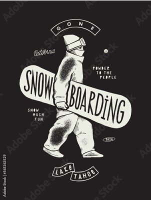 Poster Snowboardillustratie