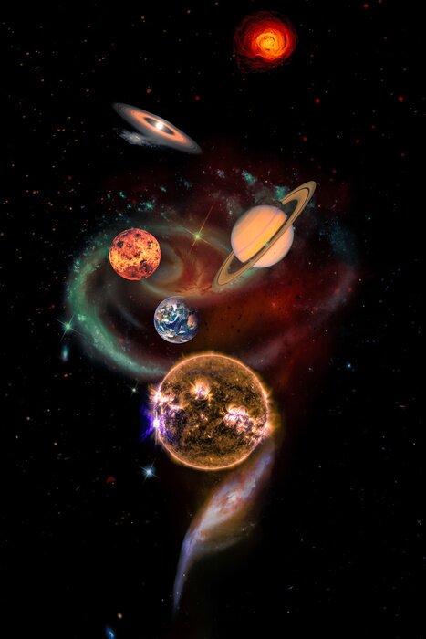 Poster Solar system concept. Elements of this image furnished by NASA.