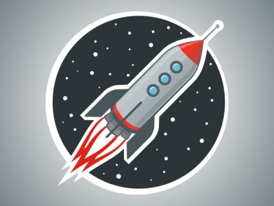 Poster Space NASA-raket vliegt het onbekende in