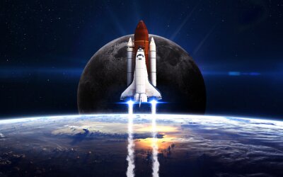 Poster Space NASA stuurt een ruimteschip