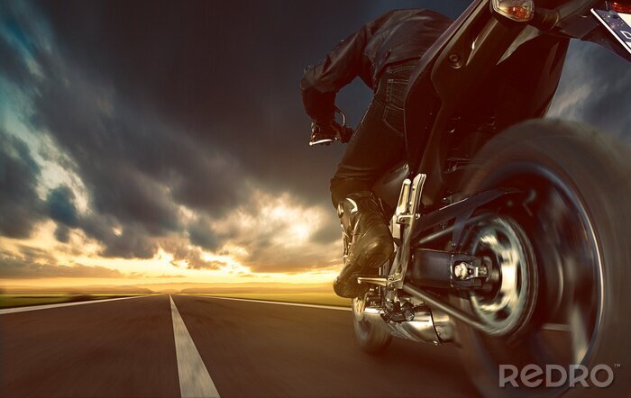 Poster Speeding Motorcycle