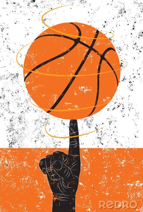 Poster Spinning Basketbal