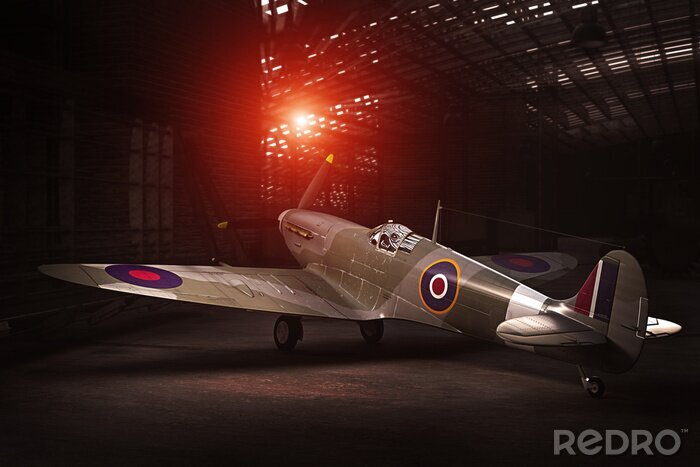 Poster Spitfire Mk.V - gemodelleerd in 3D
