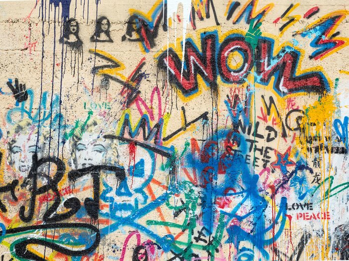 Poster Spontaan geschilderde graffiti