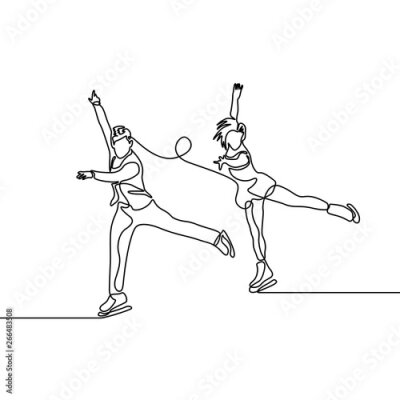 Poster Sportpaar kunstschaatsen