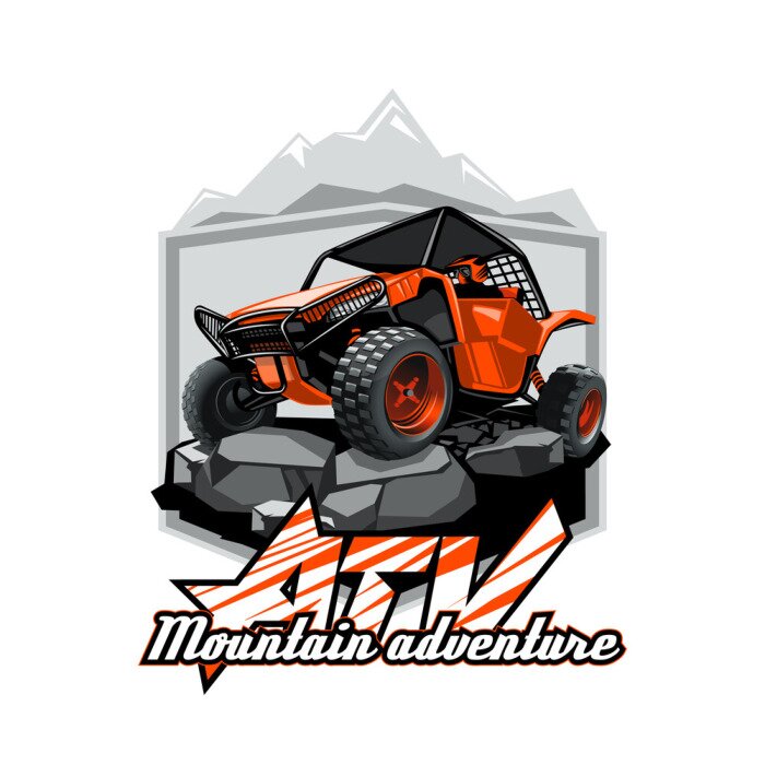 Poster Sportwagens en bergavontuur