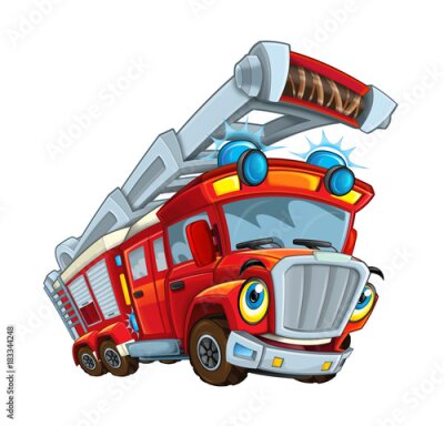 Poster Sprookjesachtige brandweerwagen