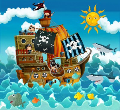 Sprookjesachtige piraten op het schip
